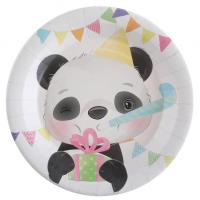7891 assiette ronde carton panda anniversaire enfant