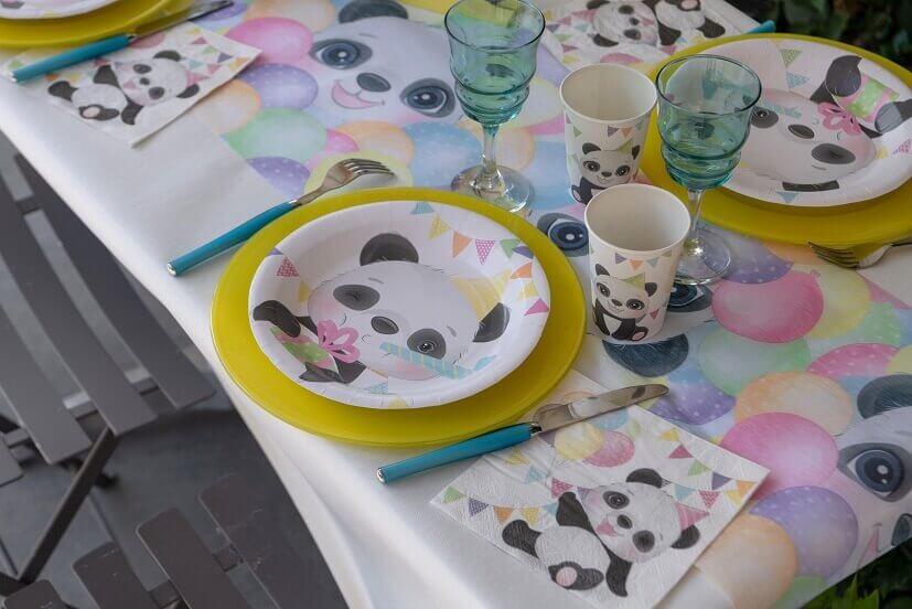7891 decoration assiette ronde carton panda anniversaire enfant