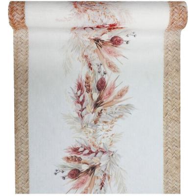 1 Chemin de table en voile avec motifs fleurs 43.5 cm x 3 m REF/7919 Thème nature, Champêtre...