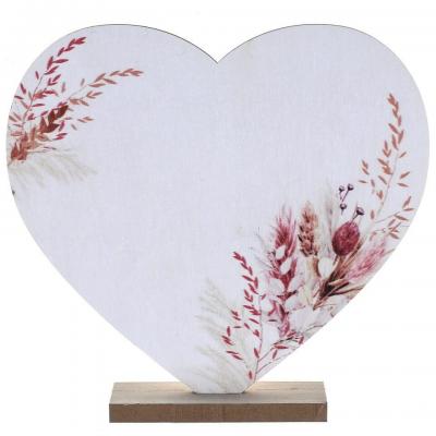 1 Centre de table coeur en bois de 19cm avec décoration nature Champêtre REF/7922 Mariage ou St Valentin
