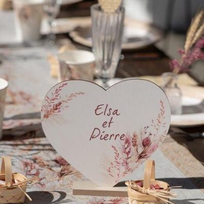 7922 centre de table coeur bois nature champetre mariage st valentin