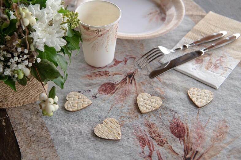 7923 decoration de table coeur en osier a parsemer mariage saint valentin