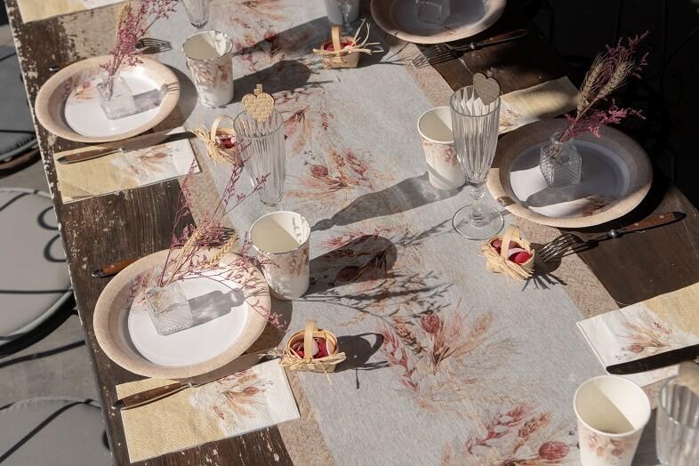 7924 decoration de table nature champetre assiette carton