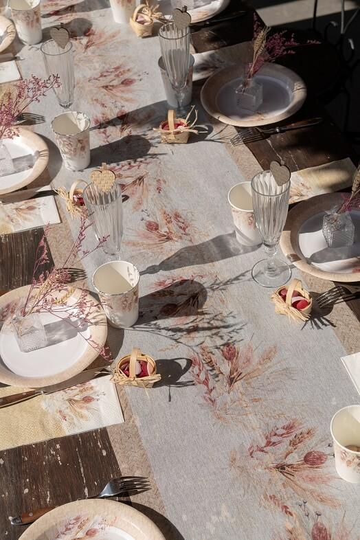 7924 decoration de table nature champetre assiette en carton