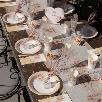 7924 decoration de table nature champetre assiette carton