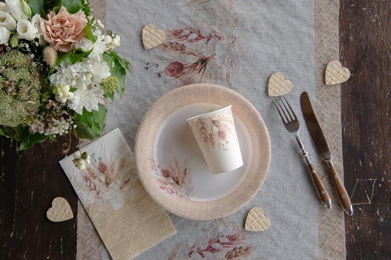 7926 decoration de table avec serviette nature champetre floral