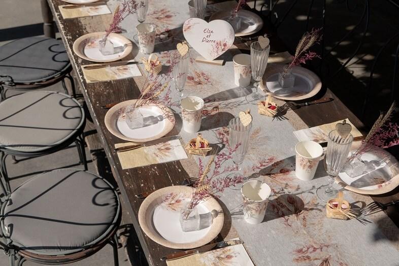 7926 decoration de table avec serviette papier style nature champetre floral