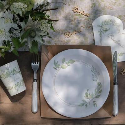 7934 decoration assiette carton floral nature champetre
