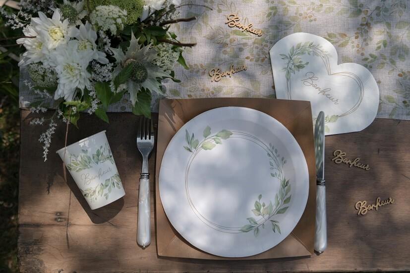 7935 decoration gobelet en carton floral nature champetre