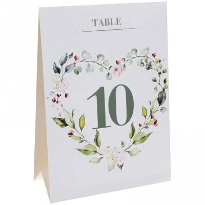 7944 marque table mariage coeur nature florale champetre
