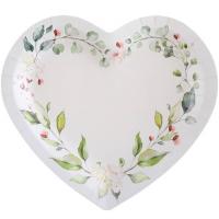 7949 assiette carton mariage coeur nature floral champetre