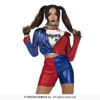 79520 magasin pas de calais carnaval deguisement femme adulte dangerous harley quinn bleu et rouge