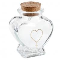 7962 contenant pot en verre coeur tansparent communion
