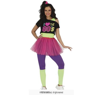 79622 taille s costume femme adulte annees 80 fluo