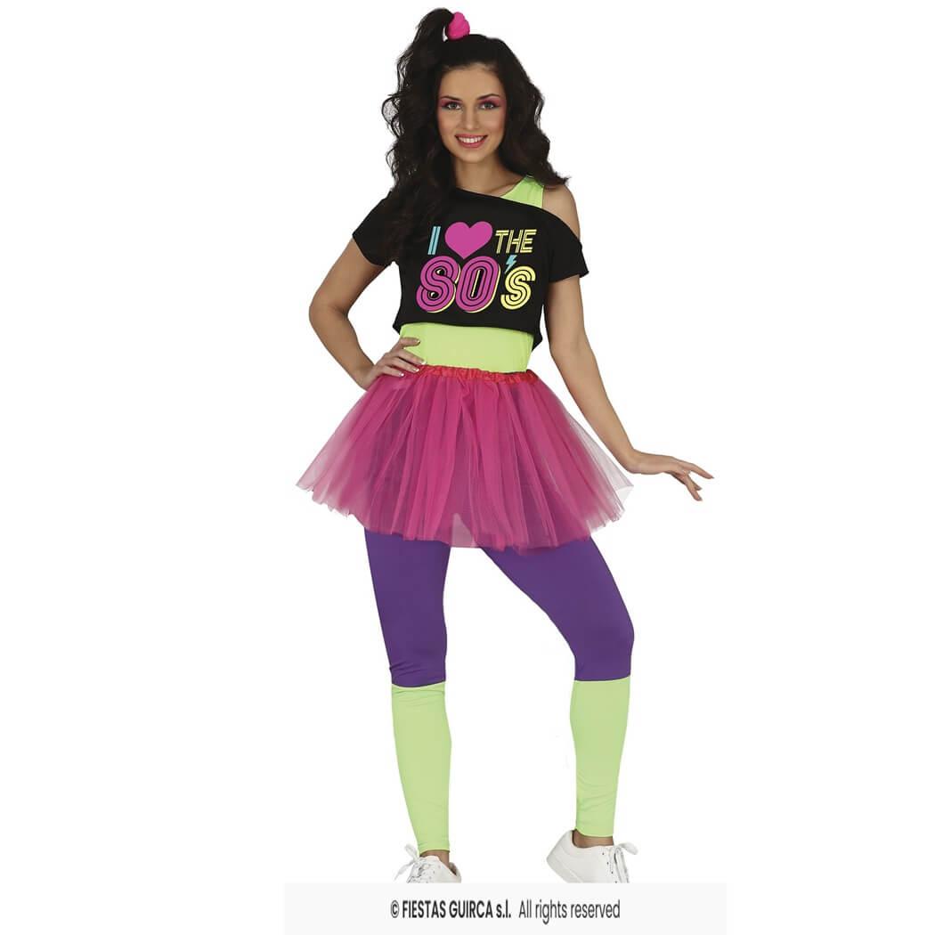 79622 taille s costume femme adulte annees 80 fluo
