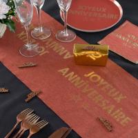 7975 chemin de table fete anniversaire terracotta dore or coton