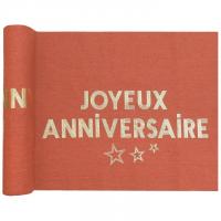 7975 chemin de table joyeux anniversaire terracotta dore or coton