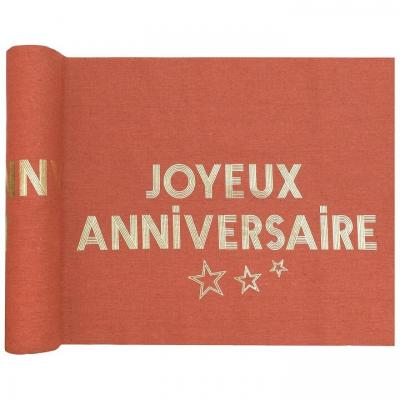 7975 chemin de table fete anniversaire terracotta dore or coton