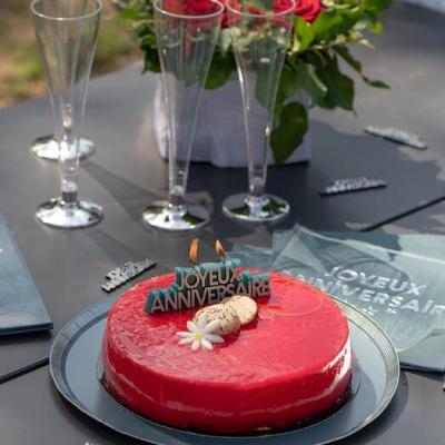 7979 bougie gateau joyeux anniversaire bleu canard et argent