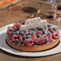 Bougie rose gold Joyeux Anniversaire pour gâteau REF/7979