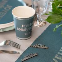 7981 decoration de table anniversaire bleu canard en bois