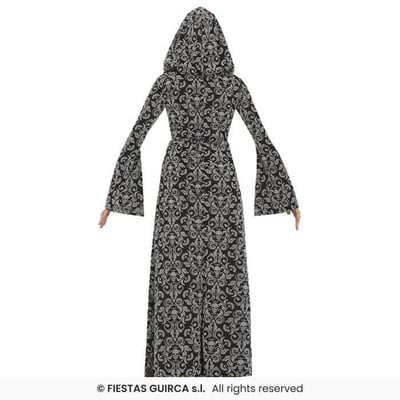 79824 boutique pas de calais deguisement halloween femme adulte robe sorciere noir et blanche