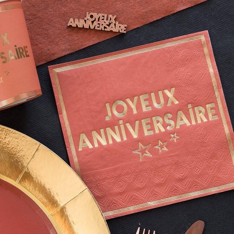 x20 Serviette Anniversaire 40 ans OR