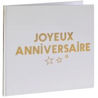 7986 livre d or blanche joyeux anniversaire dore or metal