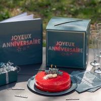 7986 livre d or joyeux anniversaire bleu canard argent