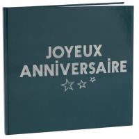 7986 livre d or joyeux anniversaire bleu canard et argent