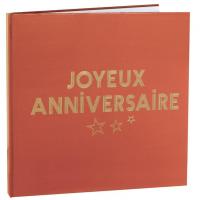 7986 livre d or joyeux anniversaire terracotta et dore or metal