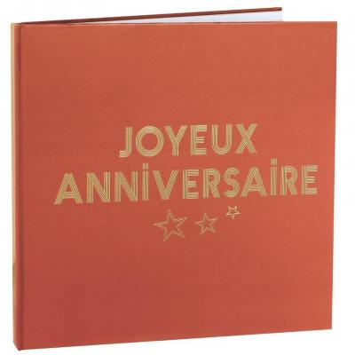 7986 livre d or joyeux anniversaire terracotta dore or