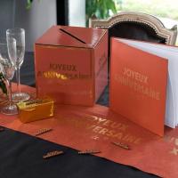 7986 livre d or joyeux anniversaire terracotta et dore or