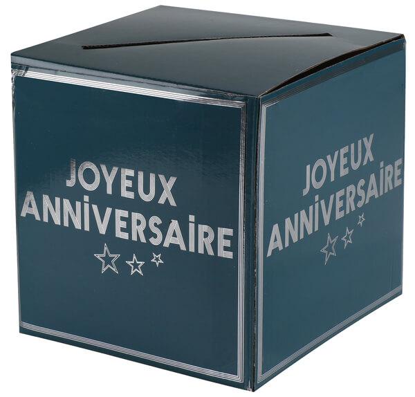 7987 tirelire urne fete anniversaire bleu canard argent