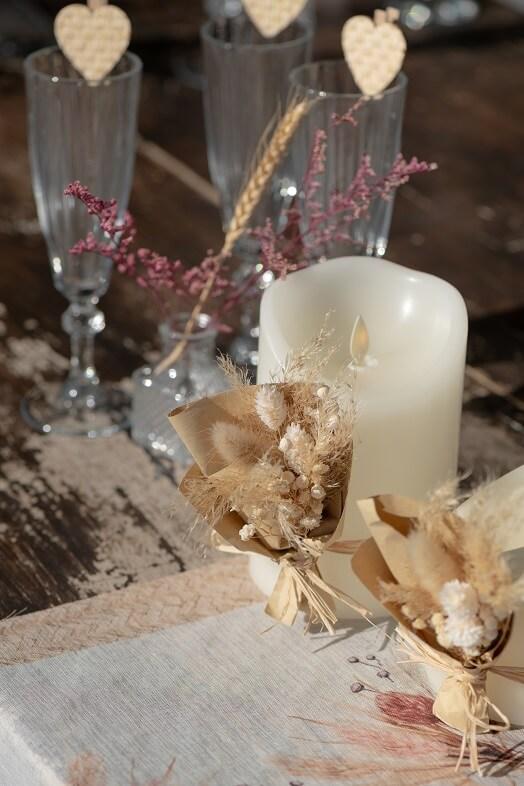 7998 decoration nature champetre bouquet fleurs sechees