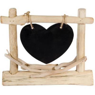 80031 centre de table mariage coeur en bois et ardoise