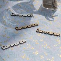 8007 decoration de table lettre communion blanc dore or metallique bois