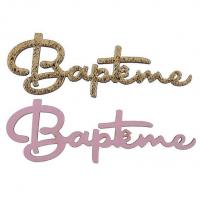 8012 decoration de table lettre bois bapteme rose dore or metallique