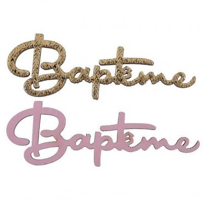 10 Décorations de table Baptême rose et doré or métallique à parsemer REF/8012