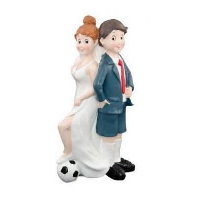 80167 figurine mariage couple de maries resine football