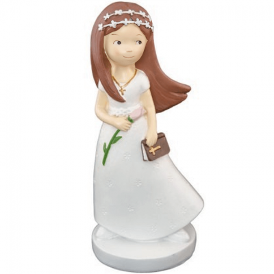 1 Figurine communiante fille en résine pour fête Communion 15 cm REF/80190