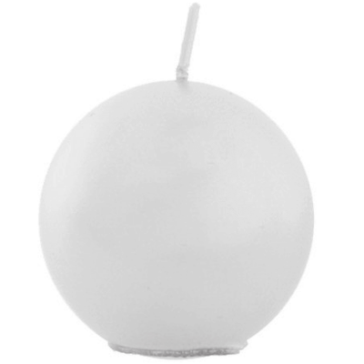 80293 bougie boule blanche 6cm
