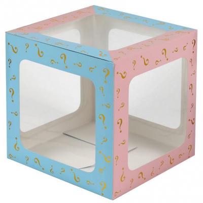 1 Cube Gender Reveal/Baby Shower tétine rose et bleu clair 30cm REF/8031 Pour décoration de ballons
