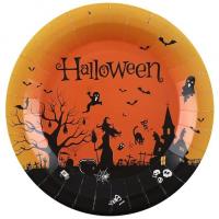 8068 assiette carton halloween maison hante