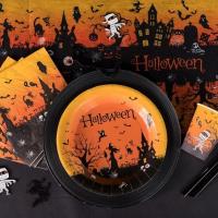 8068 decoration assiette carton halloween maison hante