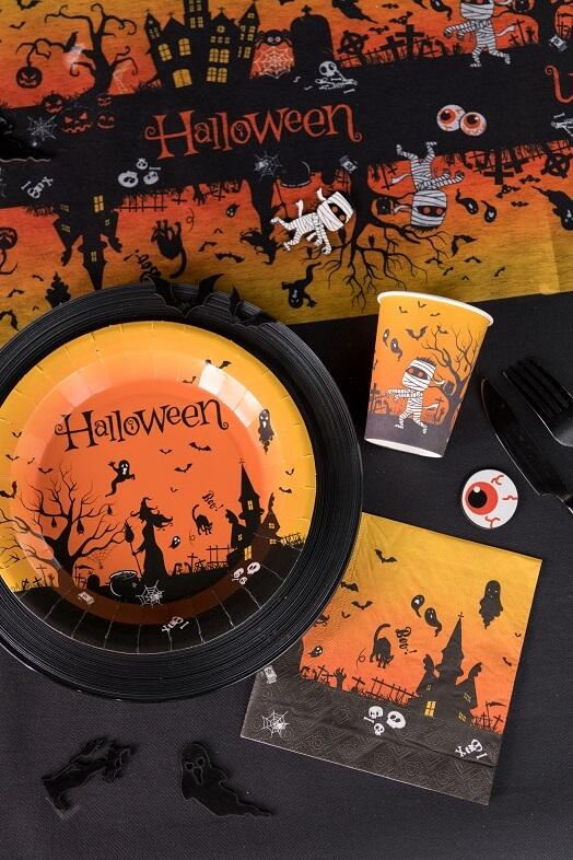 8070 decoration serviette de table papier halloween maison hantee sorciere fantome