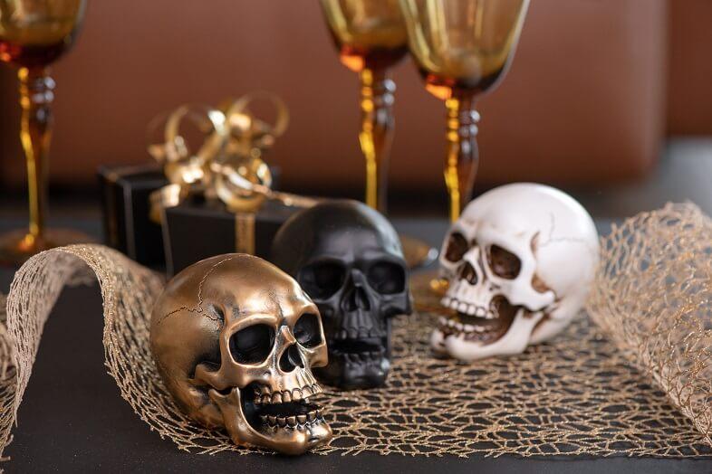 cranes têtes de mort décoration de table Halloween fête