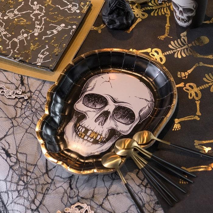 Assiette carton Halloween crâne 19 x 25cm REF/8076
