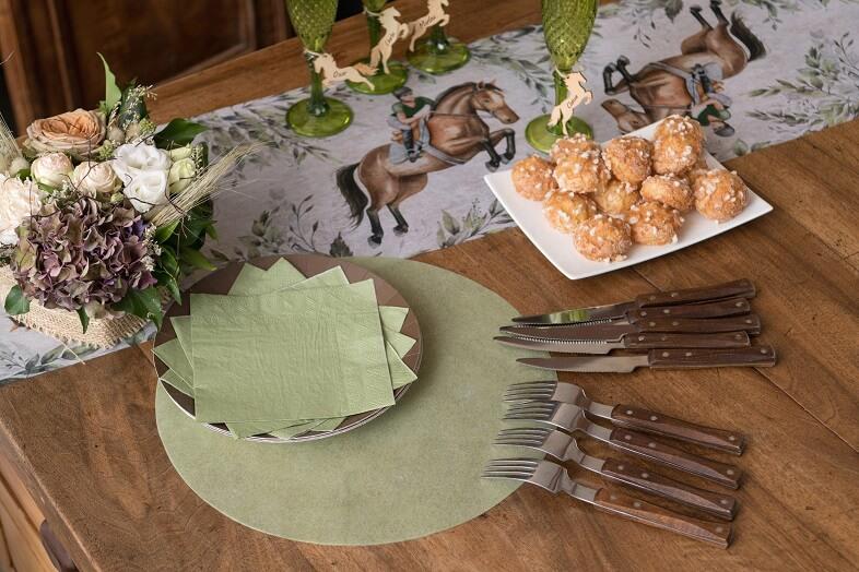 8083 decoration serviette de table papier verte olive sauge