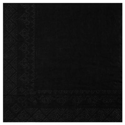 25 Serviettes de table en papier noir 16.5 x 16.5 cm REF/8083 (18 gr/m²)